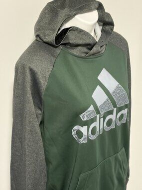 MEN'S ADIDAS TRAINING HOODIE SWEATSHIRT GREEN GRAY LARGE